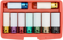Load image into Gallery viewer, Versatile 9-Piece 1/2" Drive Extra Thin Wall Socket Set - Protects Custom Rims
