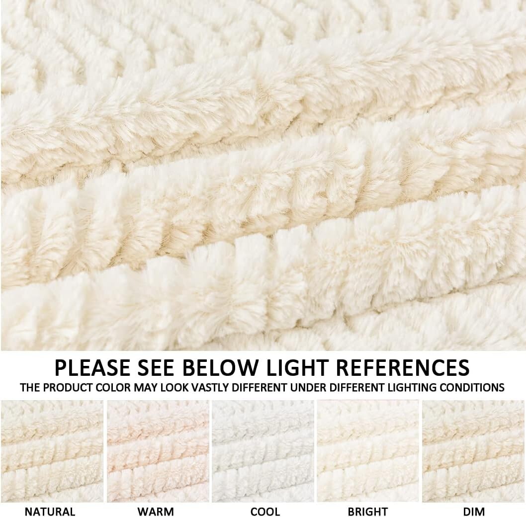 All-Season Twin XL Faux Fur Blanket 63" x 90" - Stylish Bohemian Comfort