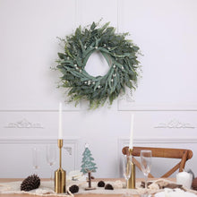 Load image into Gallery viewer, Vibrant 26-Inch Eucalyptus Wreath with White Accents for Porch and Windows