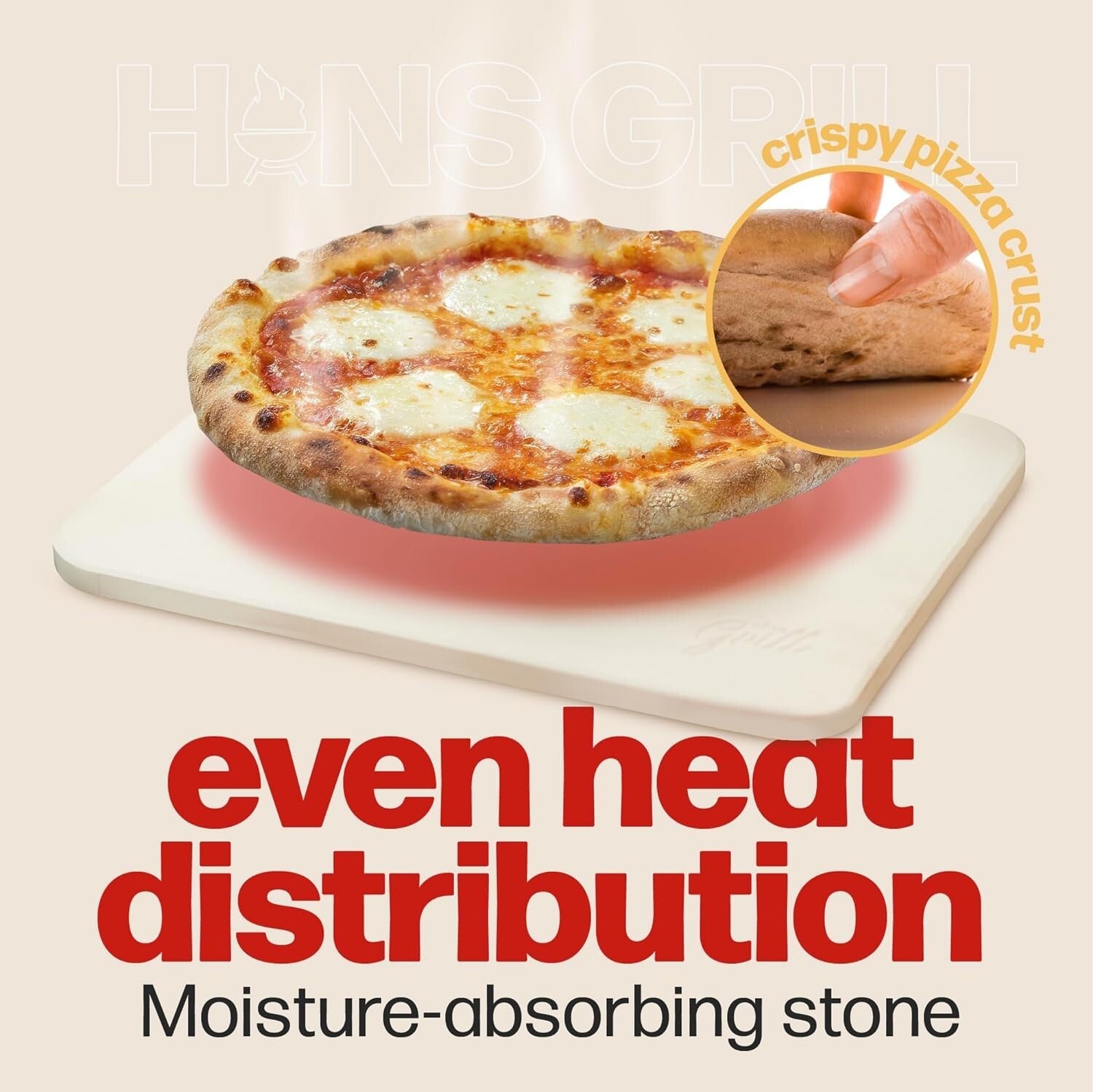 Durable Rectangular Pizza Stone 15 x 12” - Ideal for Baking & Grilling Magic