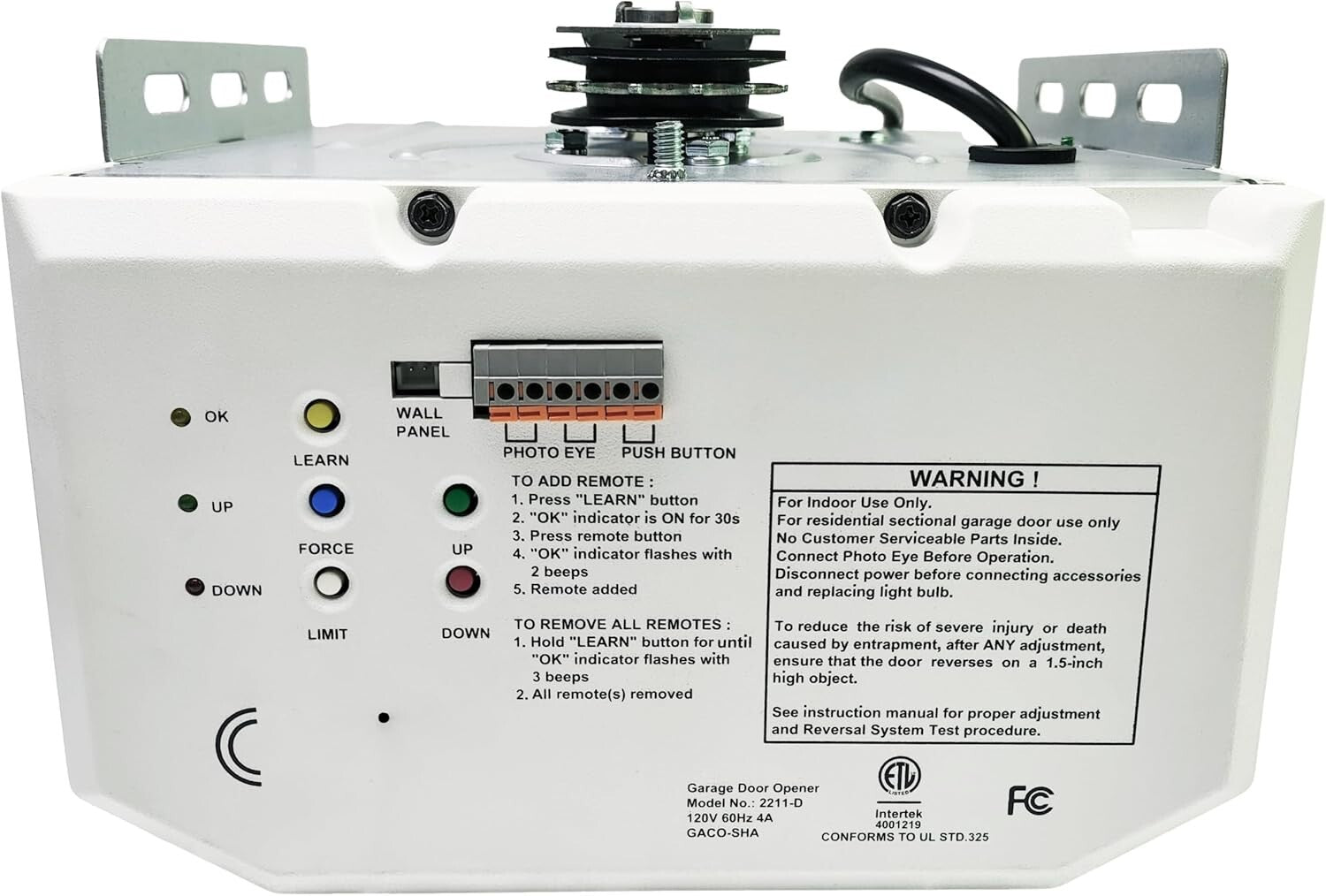 Effortless Overhead Garage Door Opener with Chain Drive - Quick Installation