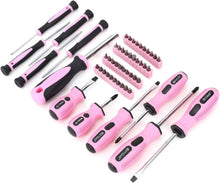 Load image into Gallery viewer, Stylish 220-Piece Pink Tool Set with 12-Inch Organizer Bag for DIY Enthusiasts