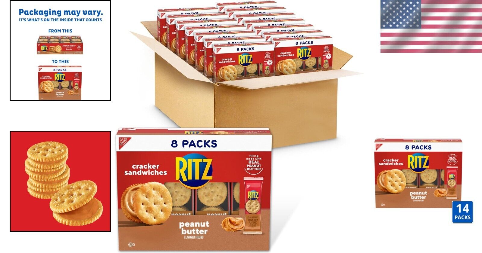 Convenient 112-Pack Peanut Butter Sandwich Crackers - Perfect On-the-Go Snack