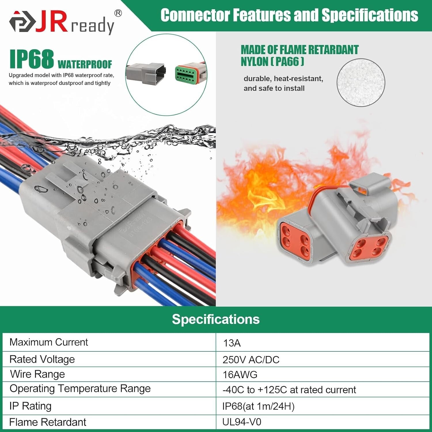 Deutsch Connector Kit: IP68 Waterproof DT Connectors & ACT-M202 Crimp Tool Set