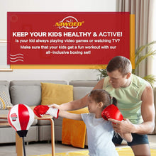 Load image into Gallery viewer, Adjustable Kids Boxing Set with Gloves &amp; Punching Ball - Fitness Fun Ages 3-10