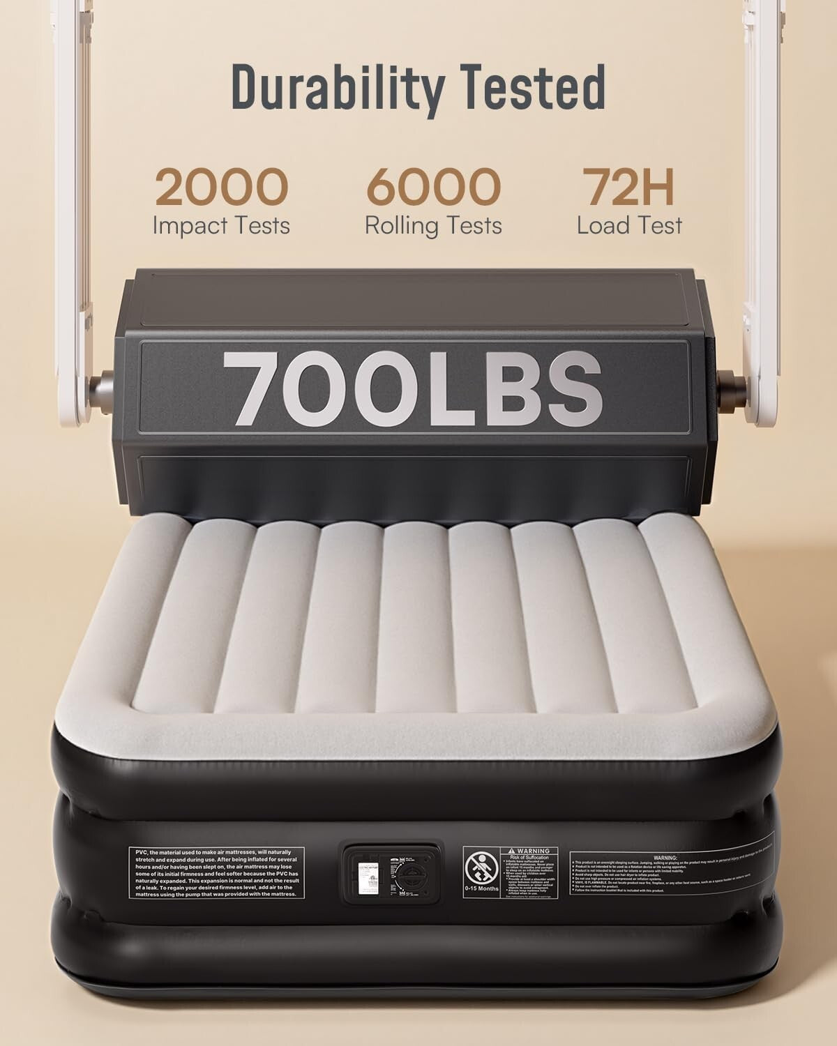 Full Air Mattress with Built-in Pump - 18" Raised & Comfortable Sleeping