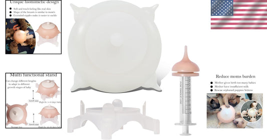 Durable Silicone Puppy Nursing Station with Adjustable Height - Indoor Use