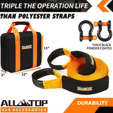 Load image into Gallery viewer, Weather-Resistant 4" x 30' Tow Strap Kit with 22% Elongation for Safe Recovery