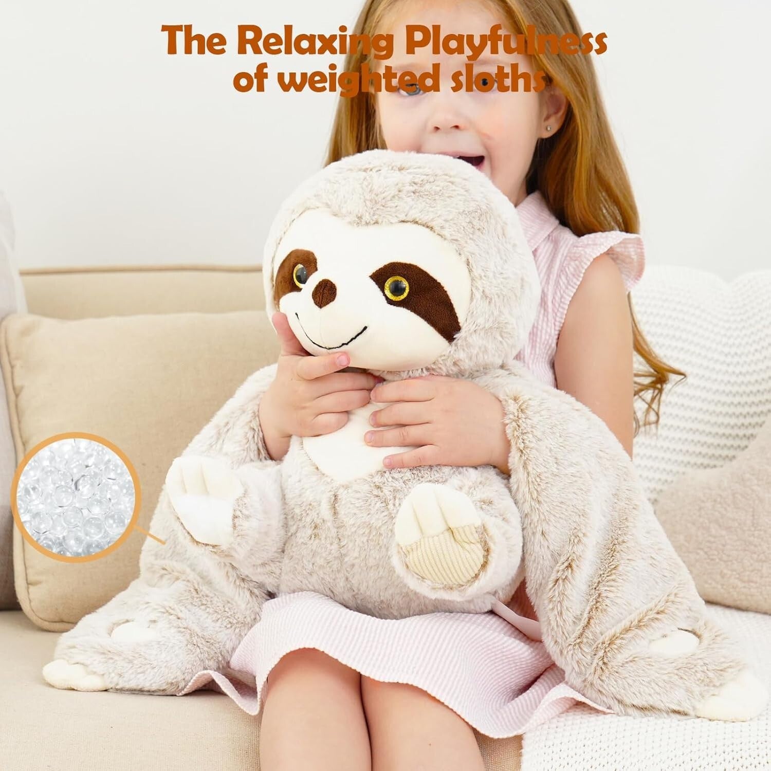 Cozy 4.5 lbs Sloth Plush Toy for Sensory Needs | Comfort for Kids & Adults