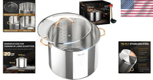 Load image into Gallery viewer, Health-Conscious 20 Qt Stock Pot - Induction Ready with Dishwasher Safe Lid