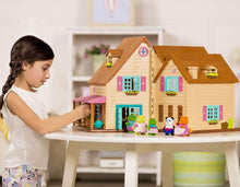 Load image into Gallery viewer, Deluxe 3-Story Playset with Real Lights - Li'l Woodzeez Cottage for Kids 3+