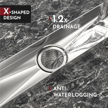 Load image into Gallery viewer, Modern 12" Brushed Stainless Steel Shower Drain with Hair Strainer &amp; Accessories