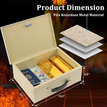 Load image into Gallery viewer, Fire Resistant Portable Lock Box - 0.3 Cubic Feet Safe for Documents &amp; Valuables