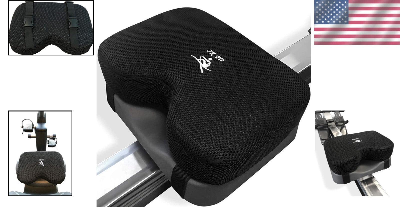 Ergonomic Rowing Machine Seat Pad - Memory Foam, Washable & Fits All Models