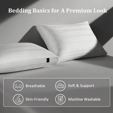 Load image into Gallery viewer, King Size Gusseted Goose Down Feather Pillows - 2 Pack for All Sleep Positions