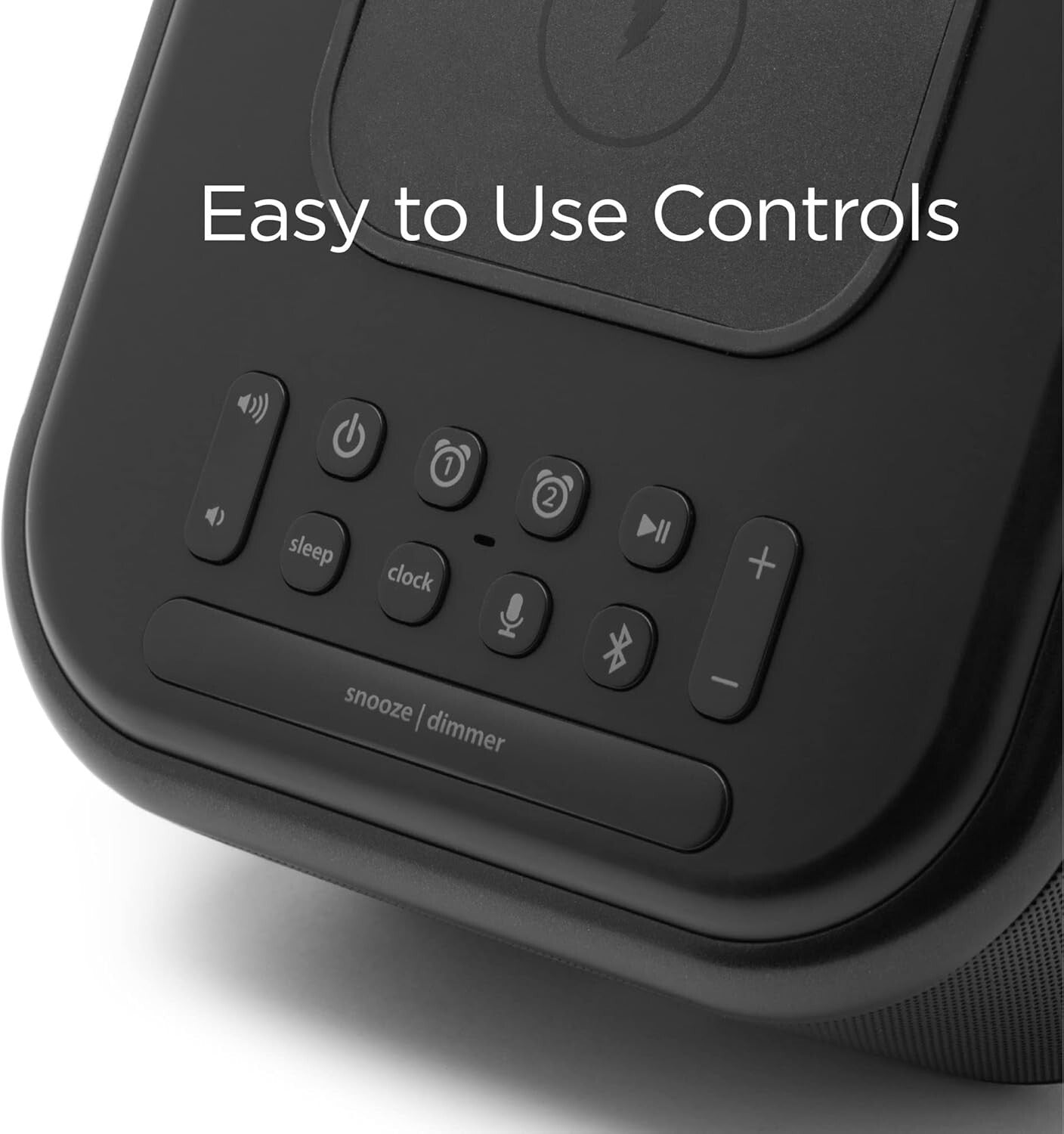 Multifunctional Alarm Clock with Wireless Charging Pad & Bluetooth Music Speaker