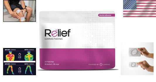 Powerful Natural Ingredient Pain Relief Patches - 24 Pcs, 12 Medium & Large