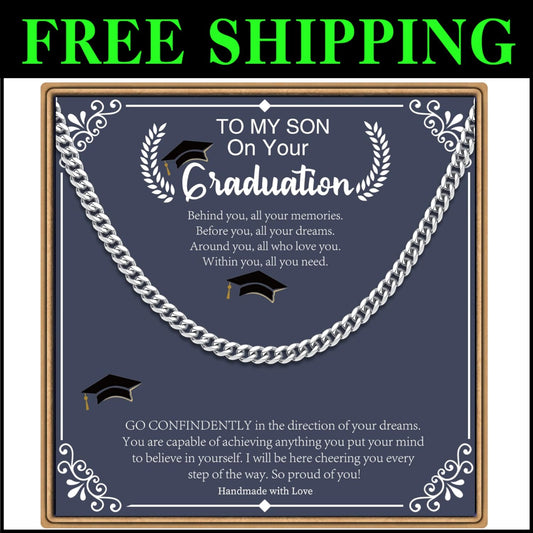 Men's 20in Cuban Link Chain - Stylish Graduation Gift for Dad, Son, or Uncle