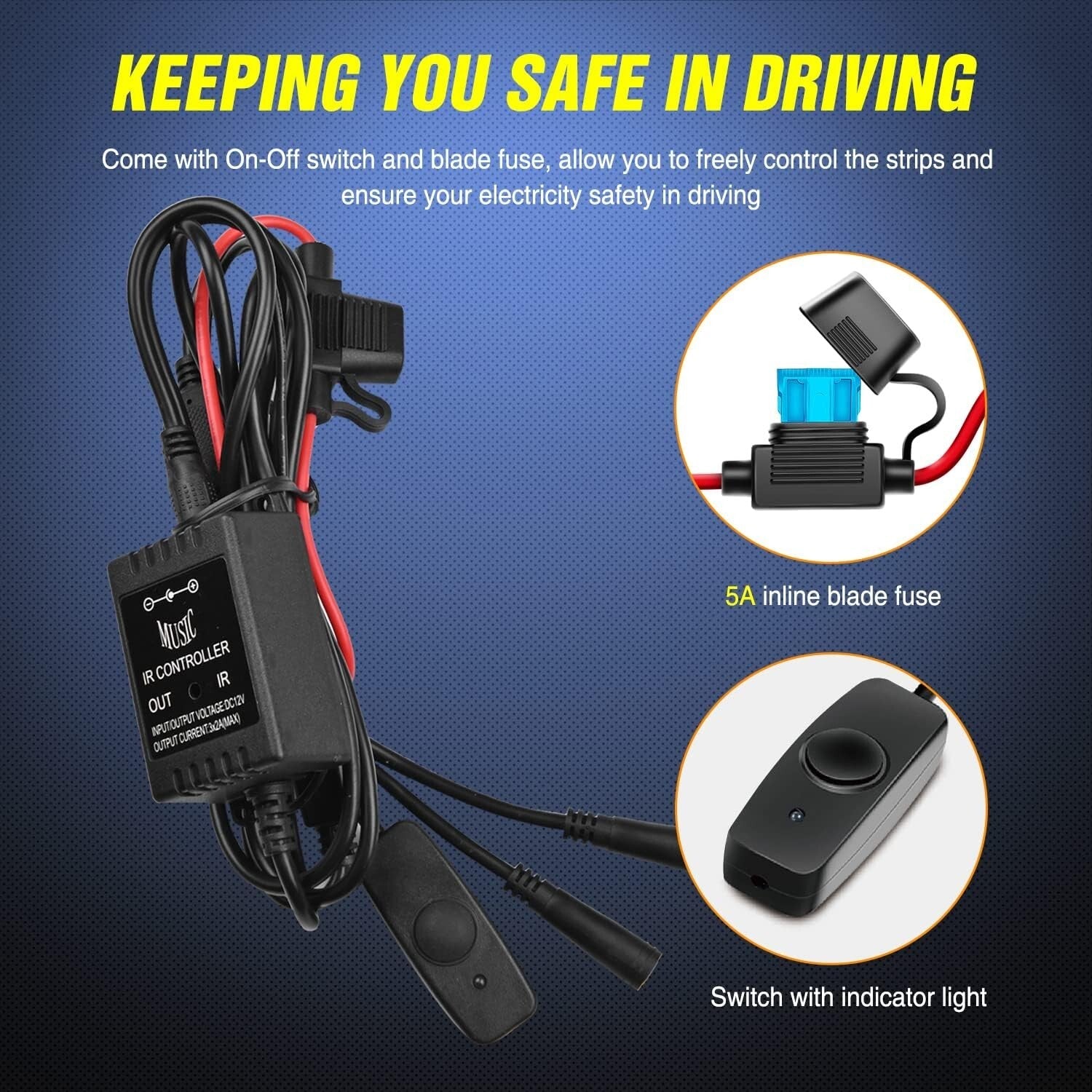 60" RGB LED Truck Bed Light Strip Kit - 3PCS with RF Remote Control & Waterproof