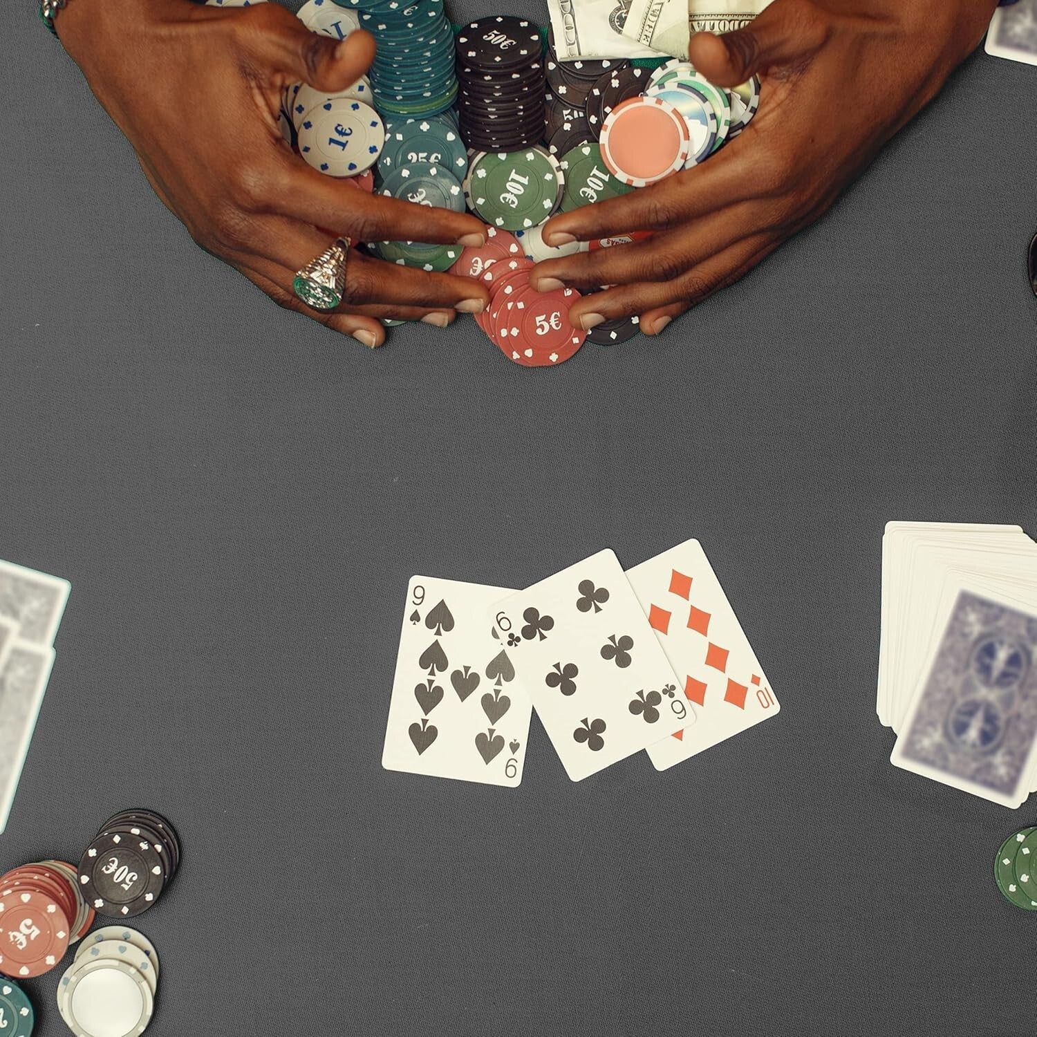 Game Night Essential: 48-Inch Folding Poker Table with Chips, Cards & Carry Case