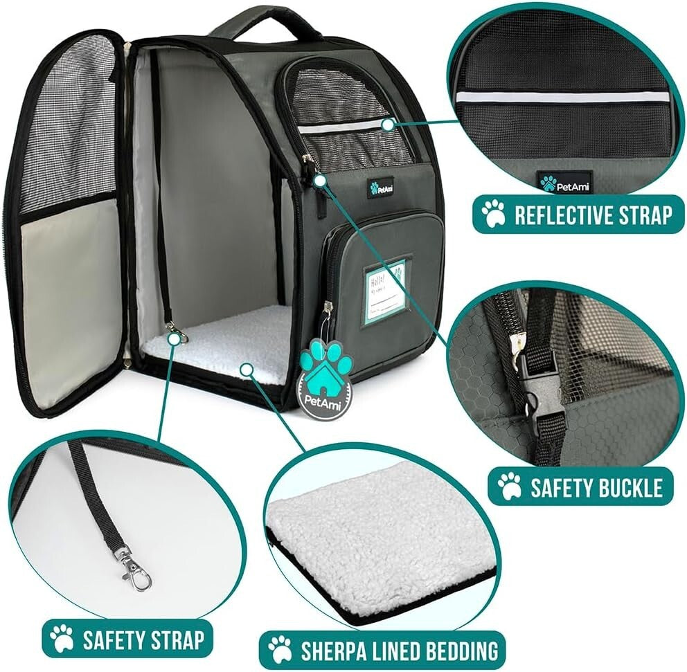 Large Capacity Cat Carrier Backpack - Ideal for Traveling and Hiking Adventures