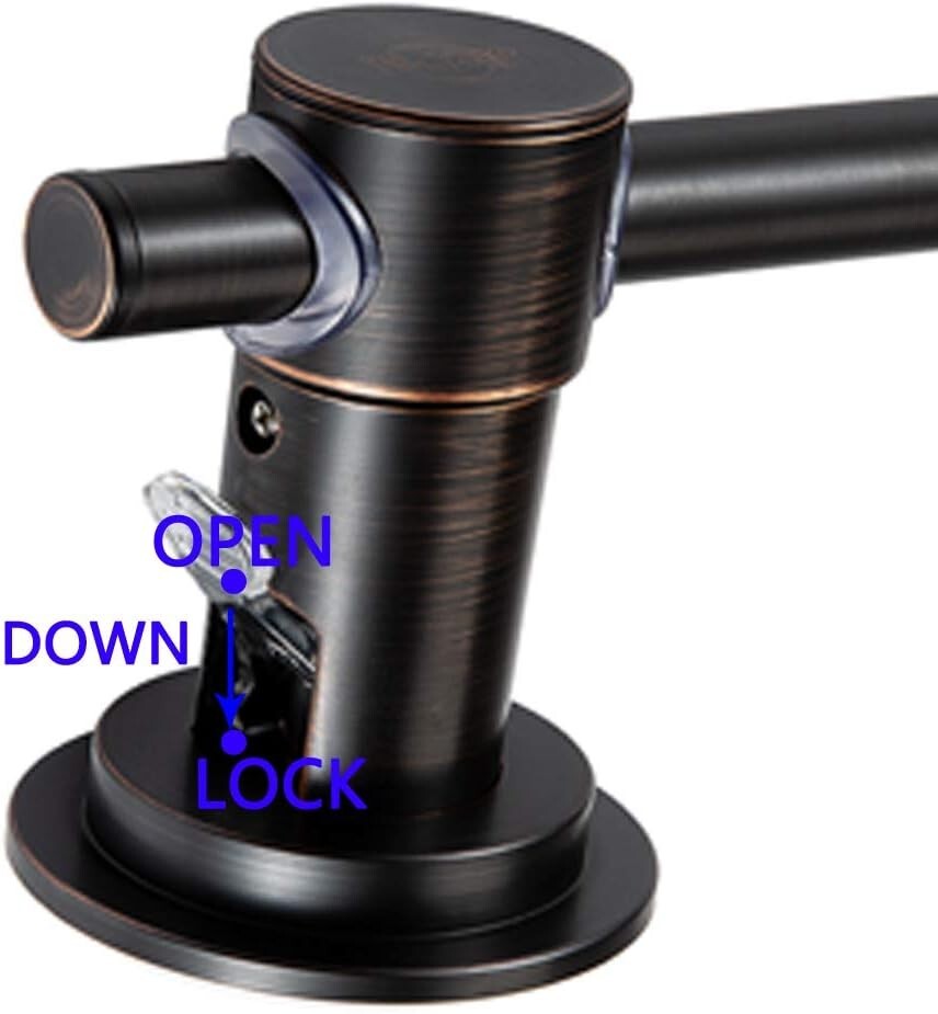 Elegant 24" Removable Suction Towel Bar - Heavy-Duty Bathroom Organizer