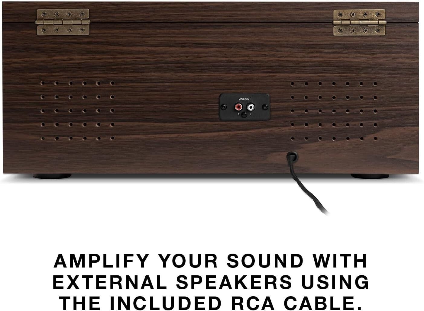 Elegant Espresso 3-Speed Turntable & Multimedia Center with Cassette & CD Player