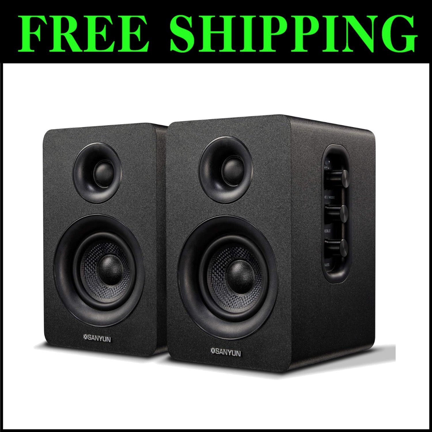 Compact SW208 Bookshelf Speakers - HiFi 60W Dynamic Sound for Gaming & Music
