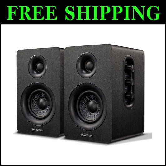 Compact SW208 Bookshelf Speakers - HiFi 60W Dynamic Sound for Gaming & Music