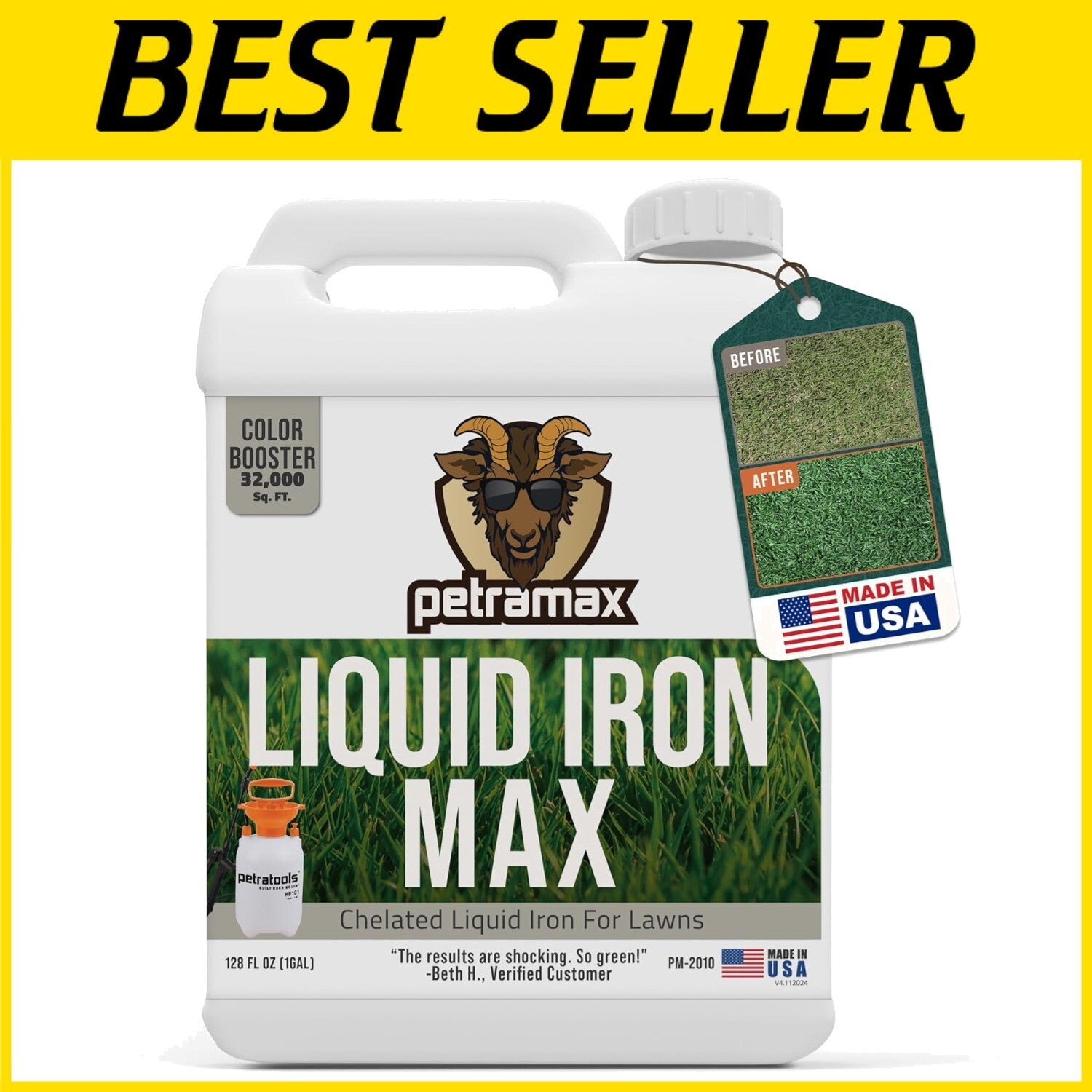 Chelated Liquid Iron for Vibrant Green Lawns & Plants - 1 Gallon Concentrate