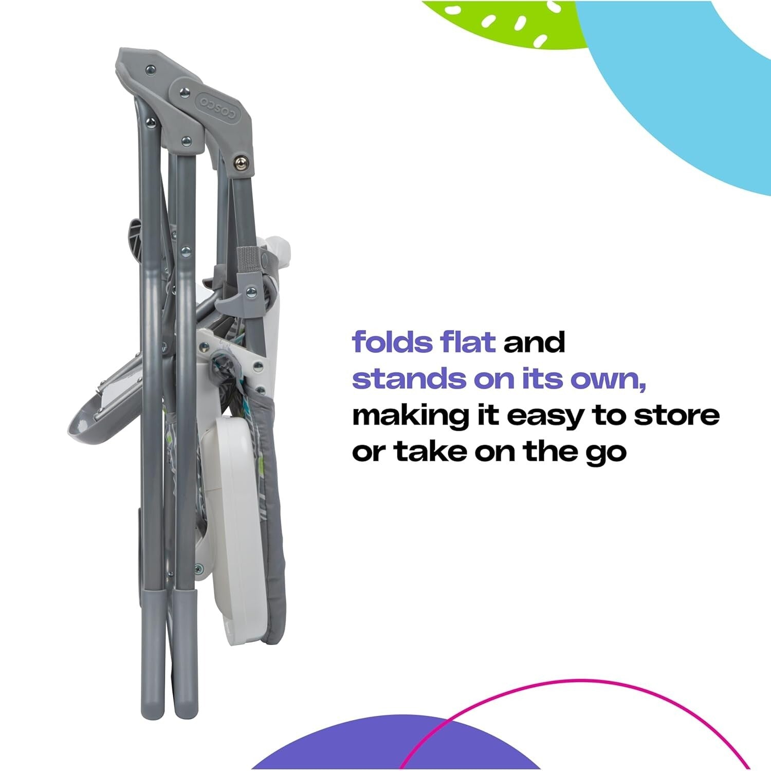 Adjustable 3-Position Baby High Chair - Foldable & Lightweight for Easy Carry