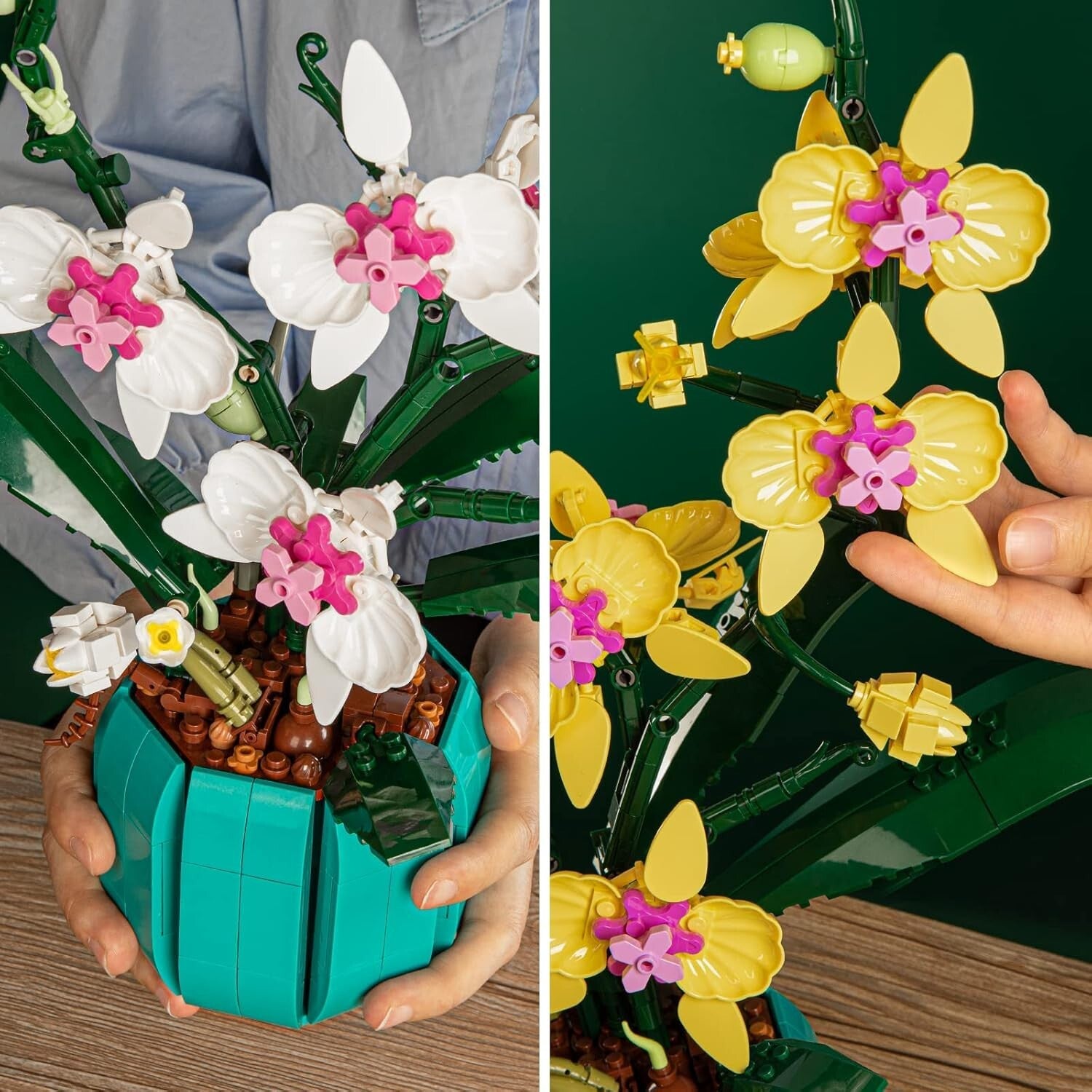 Elegant Artificial Orchid Flower Building Set - Perfect Gift for All Occasions