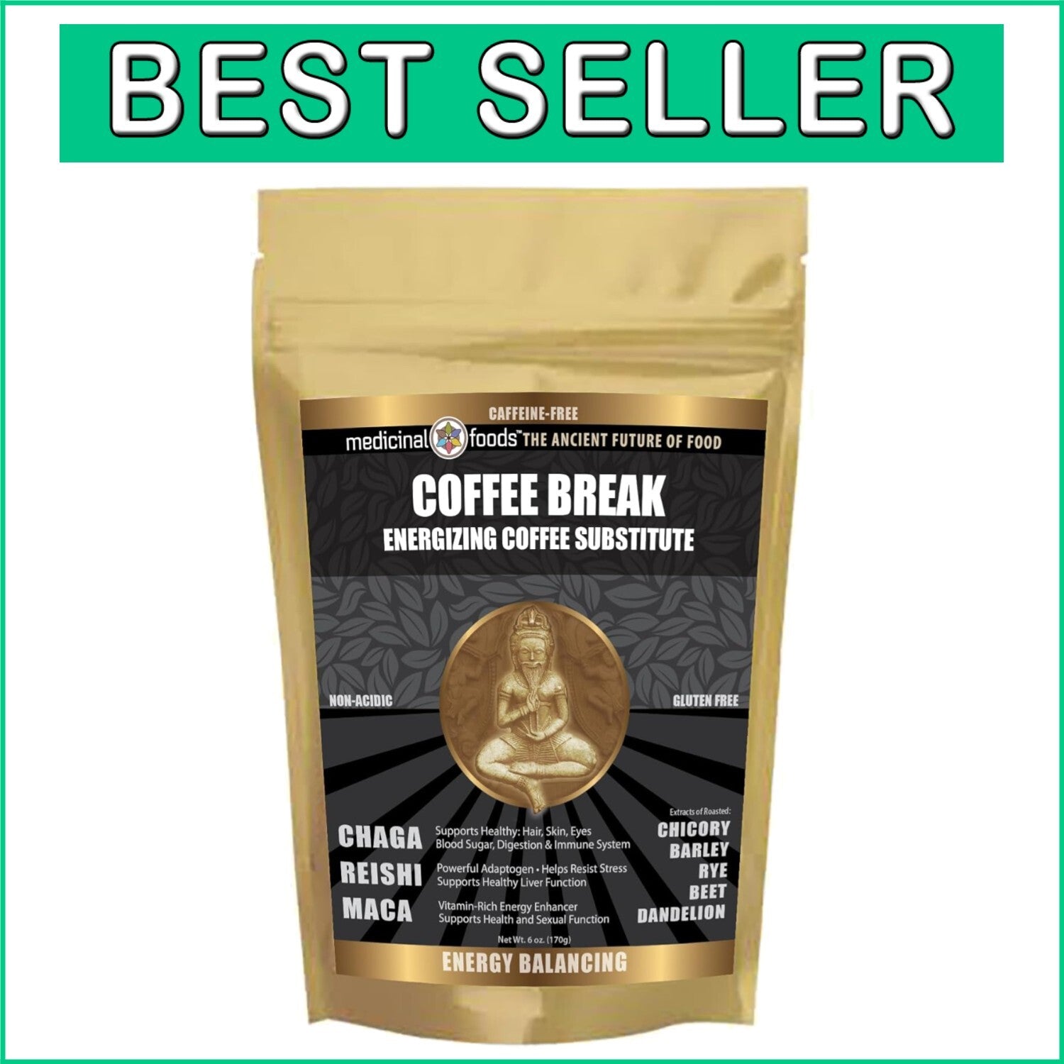 Caffeine-Free Herbal Coffee Alternative - Rich Flavor with Powerful Superfoods