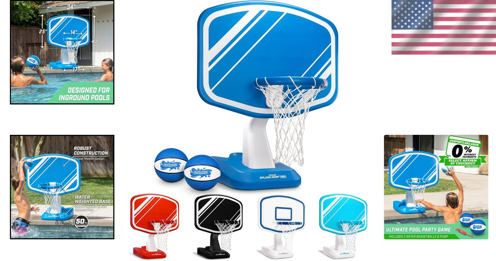 Durable Inflatable Poolside Basketball Game - 34" Backboard & 2 Balls Included!