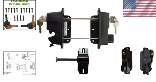 Heavy-Duty Keyed Alike Zinc Latch - 2-Sided Metal Latch for Wood & Vinyl Gates