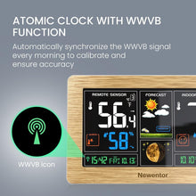 Load image into Gallery viewer, Sophisticated Weather Station: Wireless Thermometer with Atomic Clock &amp; Forecast