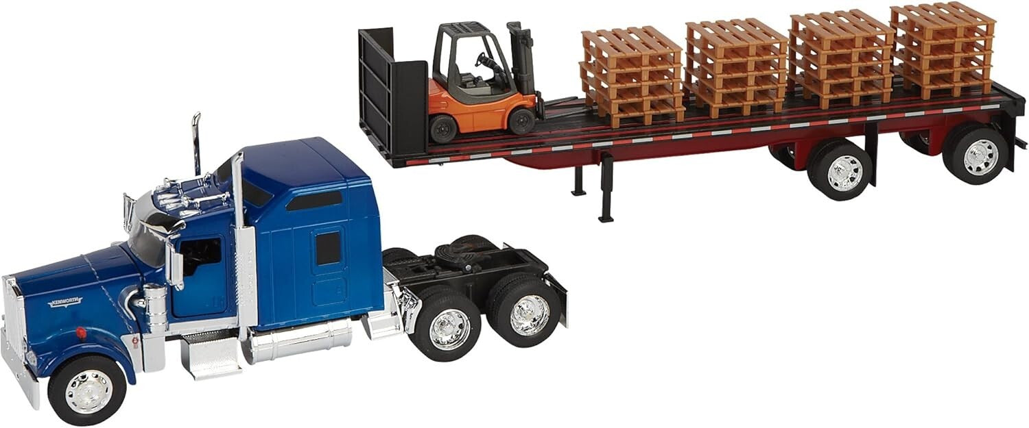 Heavy-Duty 1:32 Scale Die-Cast Truck & Forklift Combo - Ideal Collector's Item