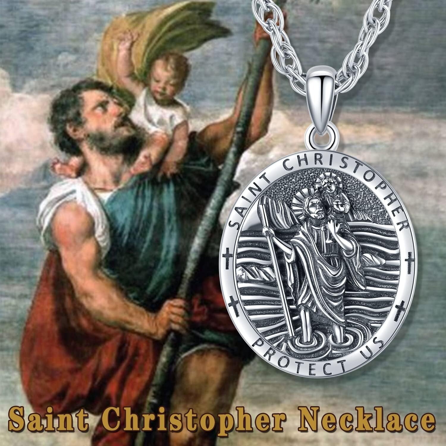 Stylish S925 Sterling Silver St Christopher Necklace - Perfect for Any Occasion