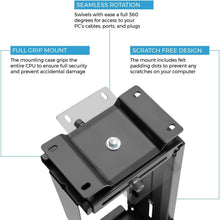 Load image into Gallery viewer, Adjustable Under Desk PC Mount with 360° Swivel - Fits Most Computer Cases
