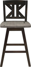 Load image into Gallery viewer, Elegant Black X-Back Swivel Bar Stools - Counter Height Set of 2 for Kitchen