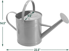 Load image into Gallery viewer, Vintage-Style 2.6 Gal Watering Can - Elegant Shiny Galvanized Metal and Bronze