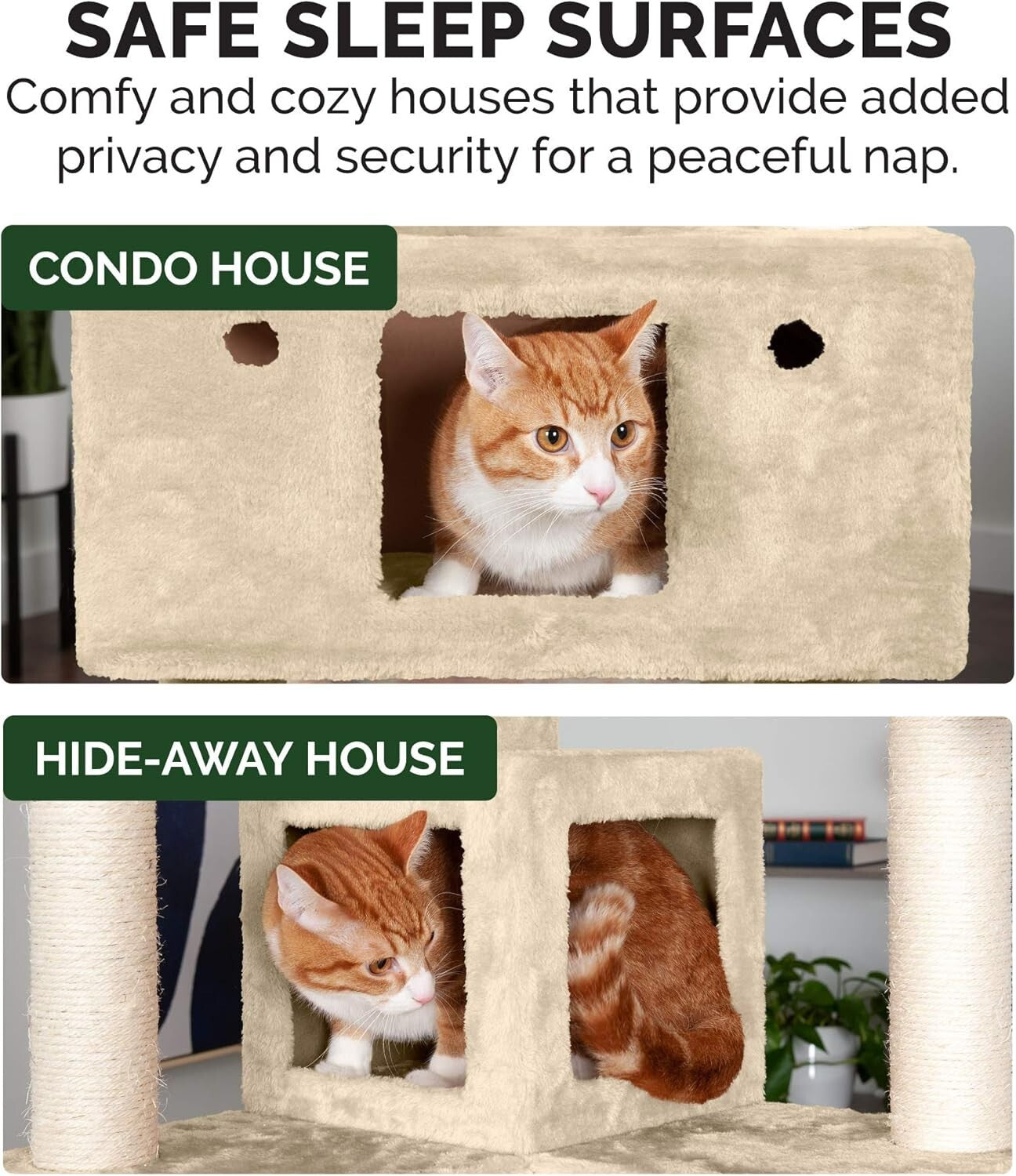 Tall Cat Playground Tower - 69.3" with Double Deck Condos & Scratching Posts