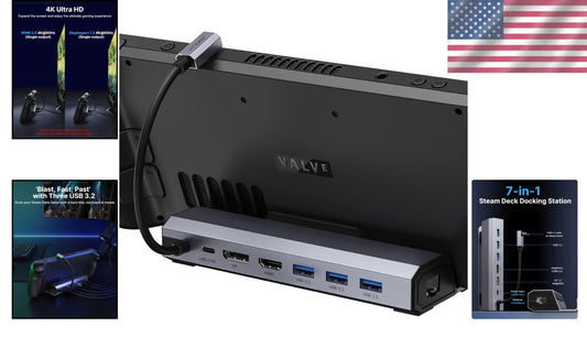 7-in-1 Docking Station for Steam Deck/Rog Ally/Legion Go - 4K HDMI & Ethernet