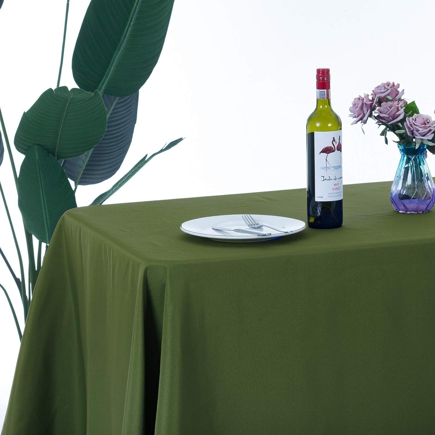 2-Pack 90x132 Inch Willow Polyester Rectangular Tablecloths for Elegant Events