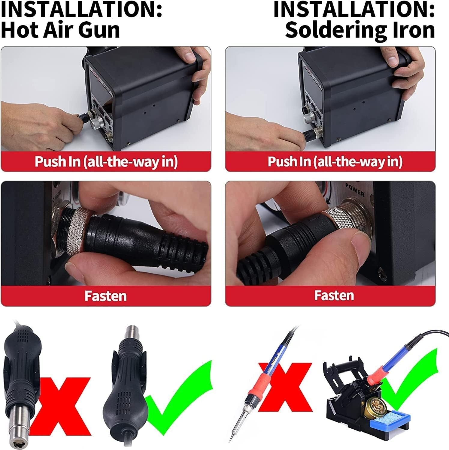 Versatile 995D+ Hot Air Gun & Soldering Iron Station with Programmable Features