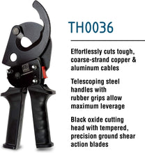 Load image into Gallery viewer, Heavy Duty 1000 MCM Ratcheting Cable Cutter - Efficient Copper &amp; Aluminum Tool