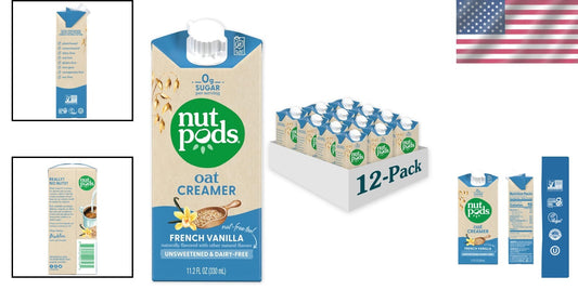 Rich Creamy Oat French Vanilla Creamer - Gluten-Free & Sugar-Free (Pack of 12)