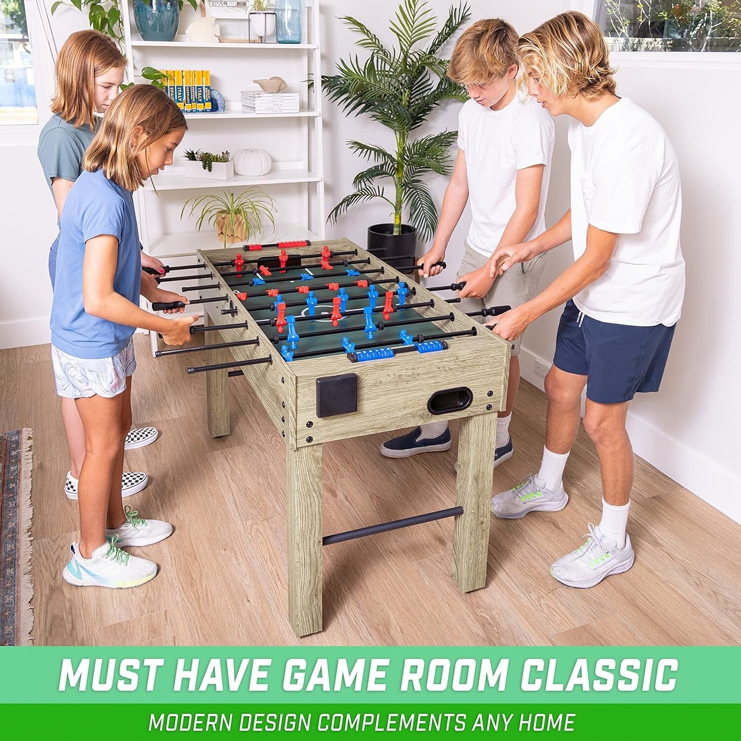Game Room Essential: 48-Inch Foosball Table in Modern Oak Finish with Cups