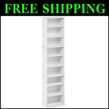 Load image into Gallery viewer, Durable Freestanding 9-Shelf Media Rack with Wall Mount Kit - Easy Assembly