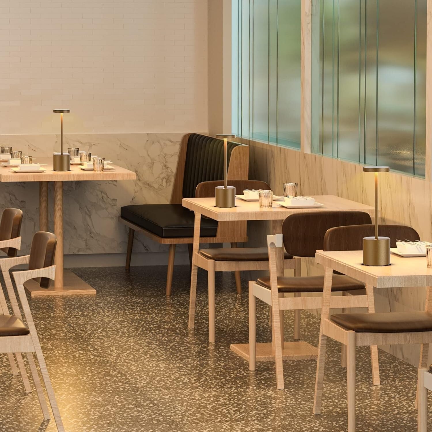 Dimmable Aluminum LED Table Lamp - Cordless & Rechargeable for Indoor/Outdoor